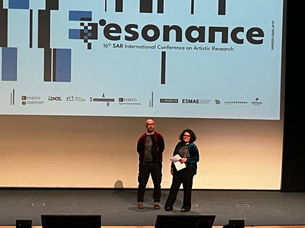 Hanns and Naya on stage at the SAR 25 Conference, theme of Resonance