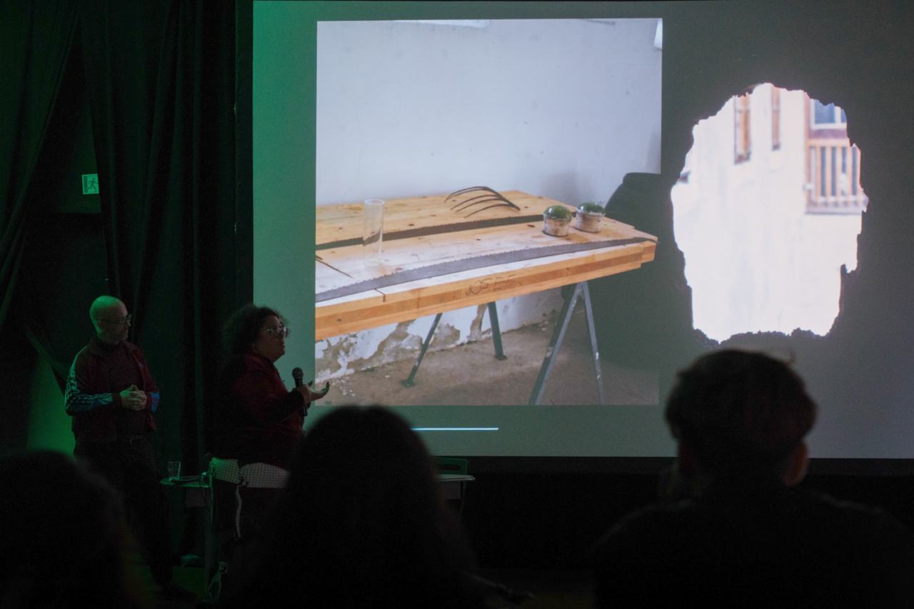 video projection of presentation